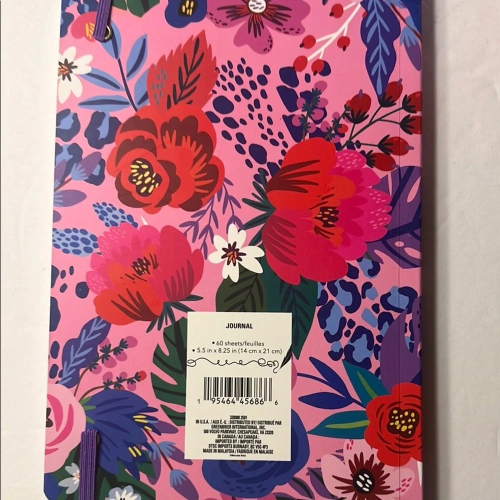 NWT 🌺 Floral Pink Notebook with Elastic Band Journal Girly 🌺 - Picture 11 of 16